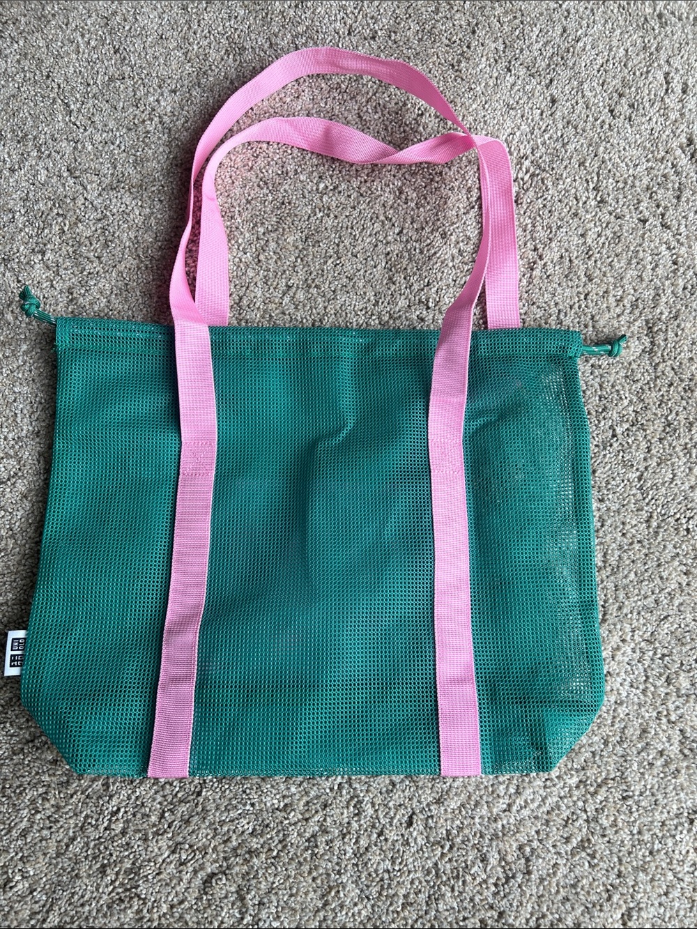 Uniqlo Pink & Teal Mesh Tote Bag - NWOT - Picture 7 of 10